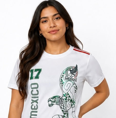 Adulto Playera de Mexico con JAGUAR Metalico PERSONALIZADA