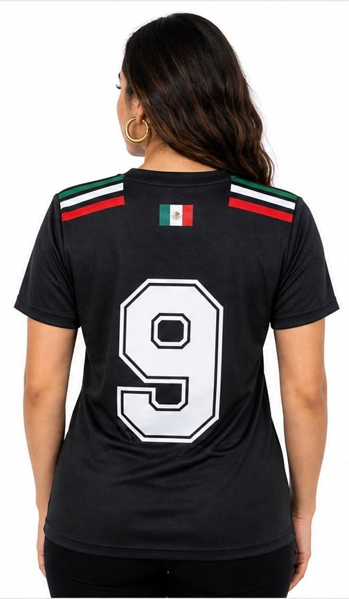 Adulto Playera de Mexico con JAGUAR Metalico PERSONALIZADA